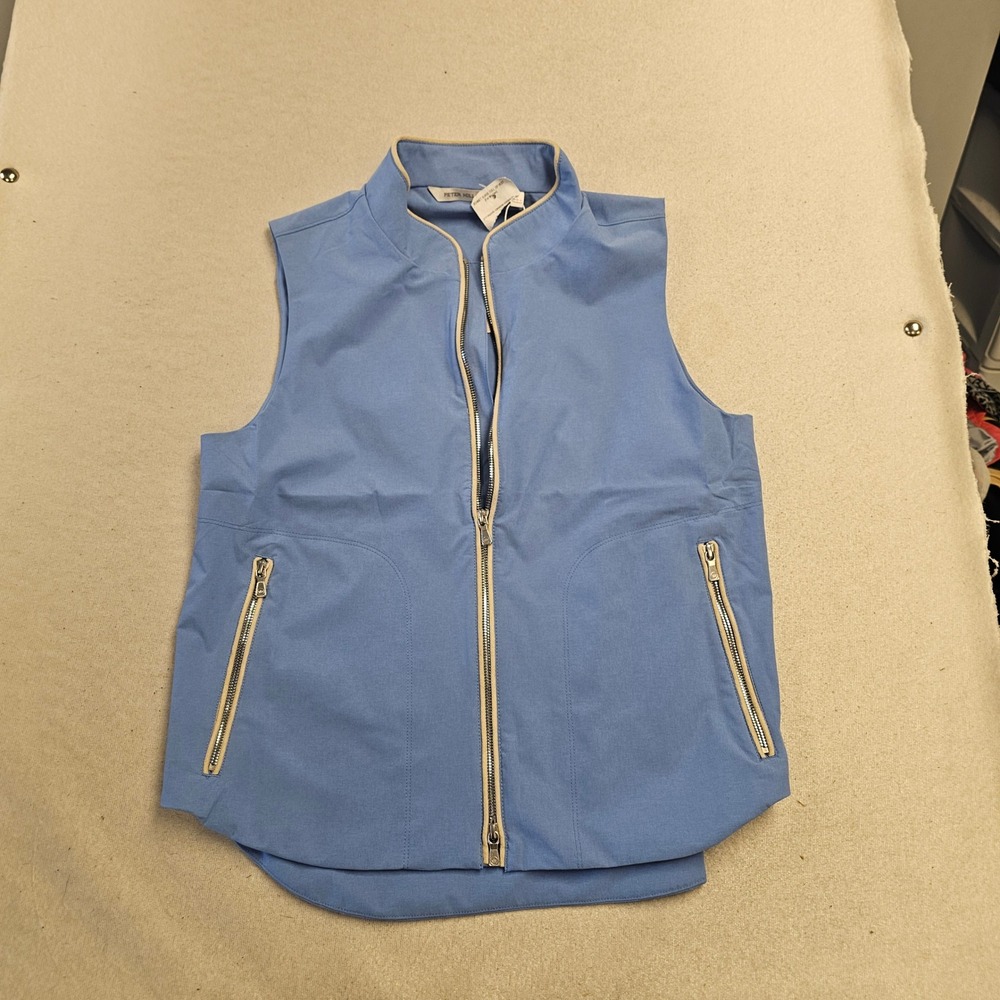 Peter Millar Bonnet Surge Full Zip Vest Bonn Blue Womens Large LS24EZ01 NWT